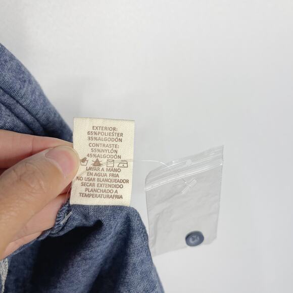 New Hem & Thread Small S Blue Cream Lace Yoke Burnout Short Sleeve Tee Cotton - Picture 10 of 10